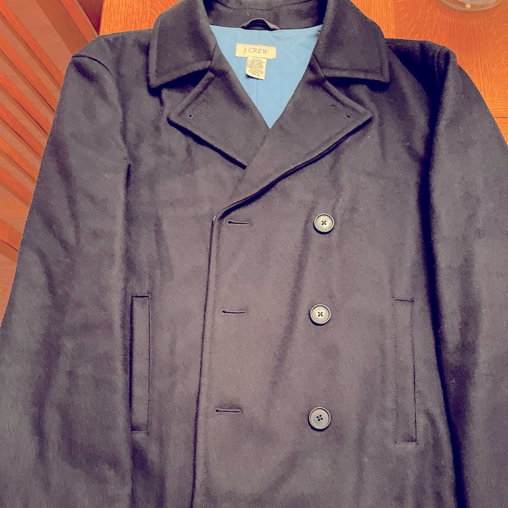 J crew men’s navy blue pea coat